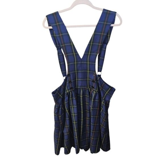 Hot Topic 1x Blue Plaid Suspender Skirt Plus Size - Picture 2 of 8